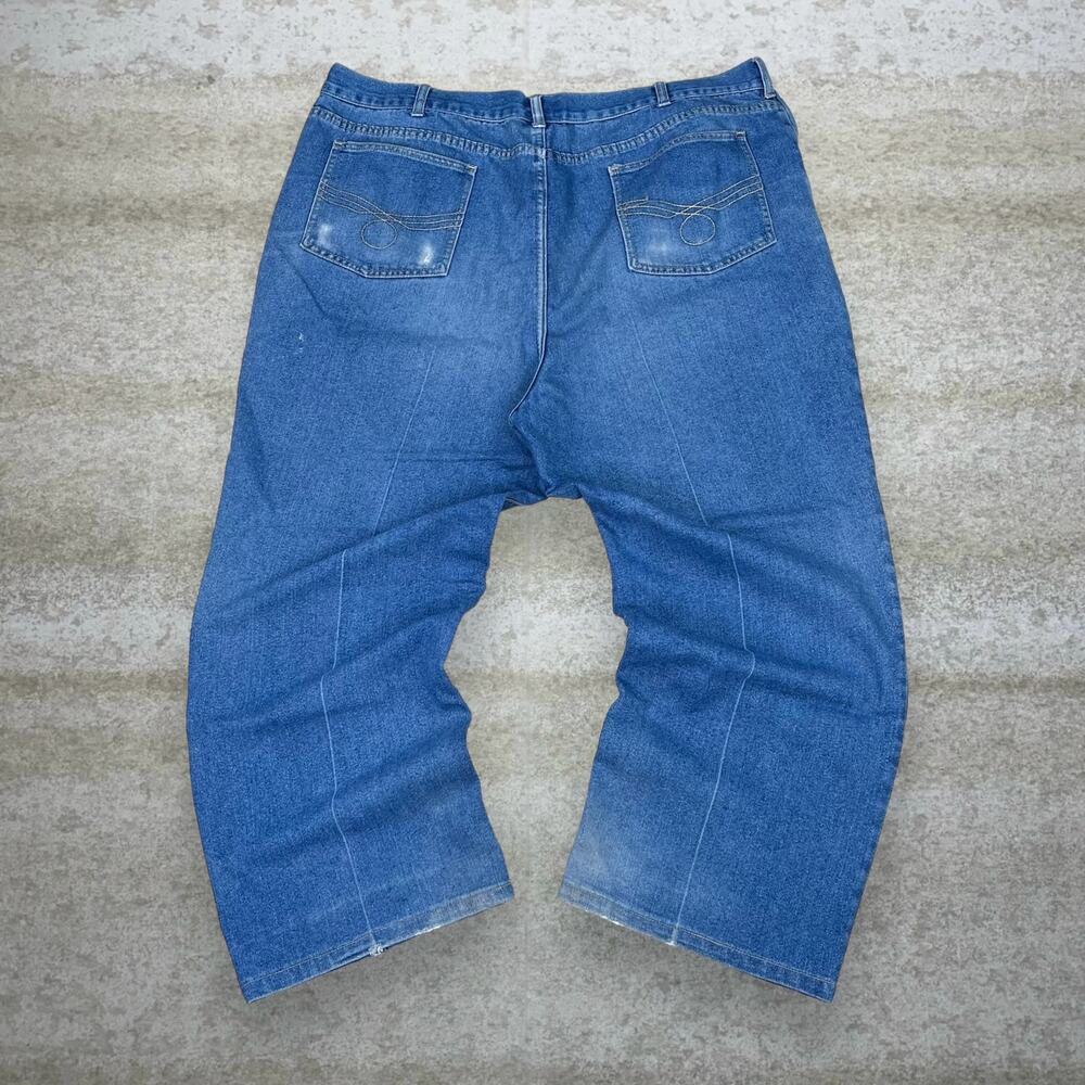 Vintage Y2K David Taylor Jeans 44x30 Baggy Wide Leg Fit Medium Wash Denim - Picture 1 of 4